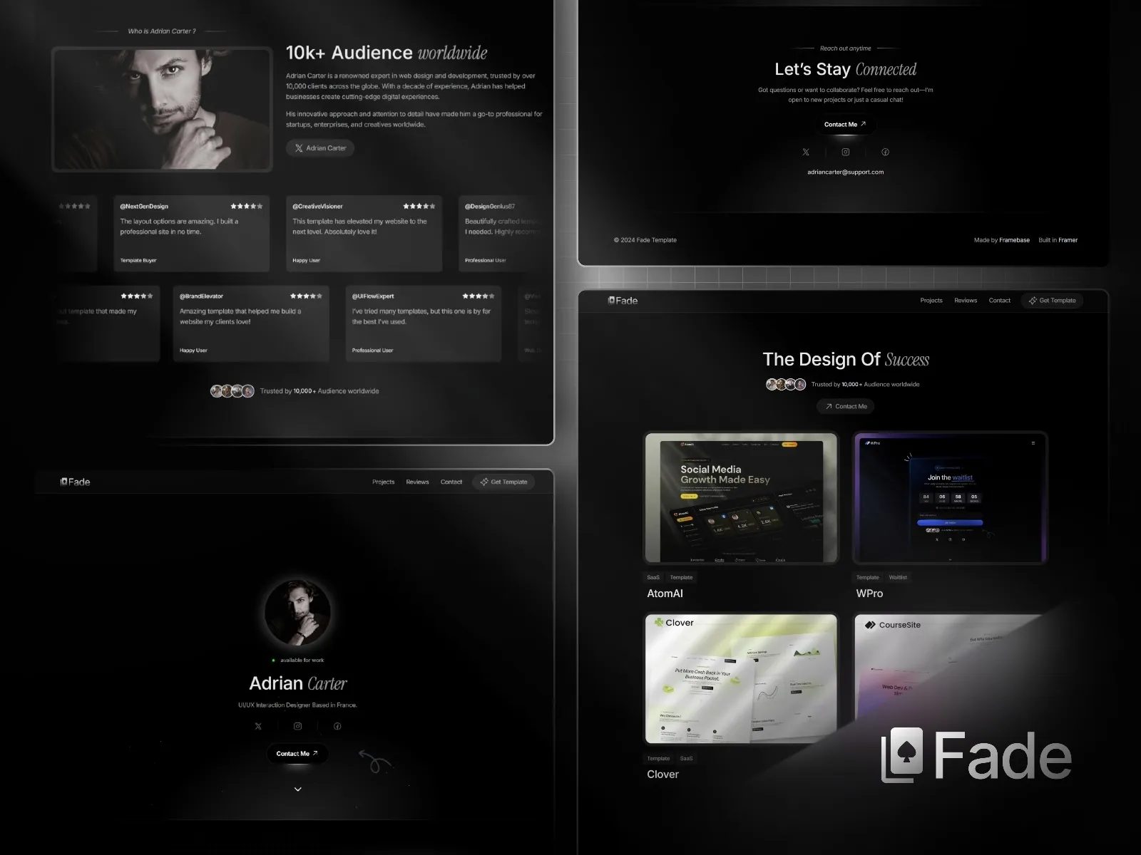 Fade - a unique Framer portfolio.
